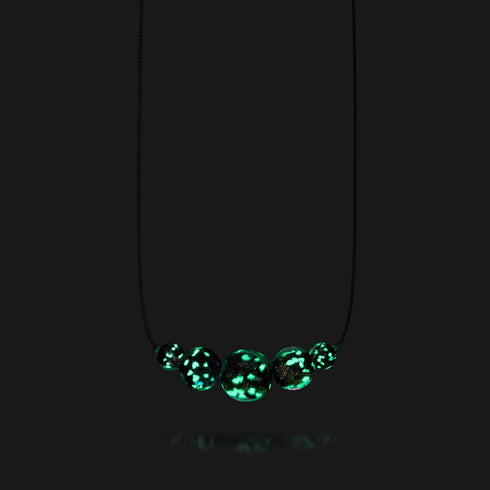 Merlot | 925er Sterlingsilber | Halskette mit Glühwürmchen-Glas-Unendlichkeitsverschluss